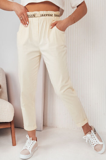 Ženske hlače iz blaga ERLON yellow Dstreet UY2029