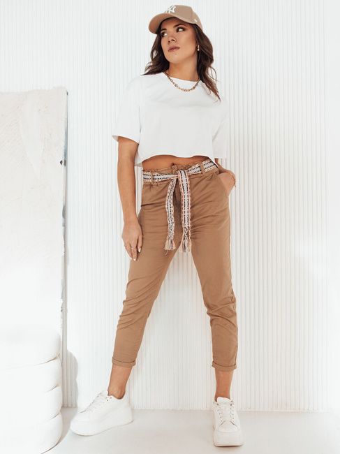 Ženske hlače casual MAFRA Barva kamela DSTREET UY1951