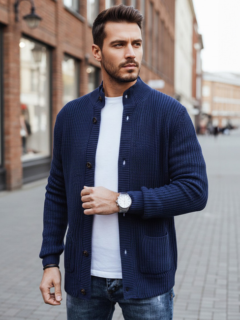 Moški pulover Dstreet WX2346 v mornarsko modri barvi