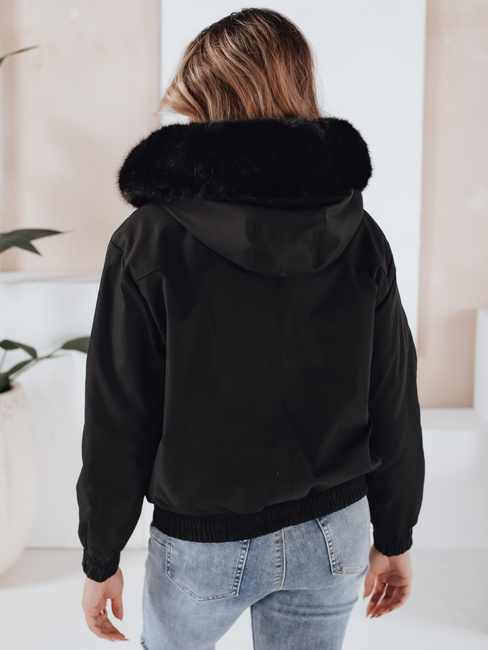 Ženska zimska jakna VESSADA kratka s krznom črna Dstreet TY5059