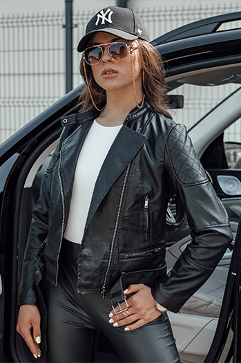 Ženska usnjena jakna ERIPA black Dstreet TY4555