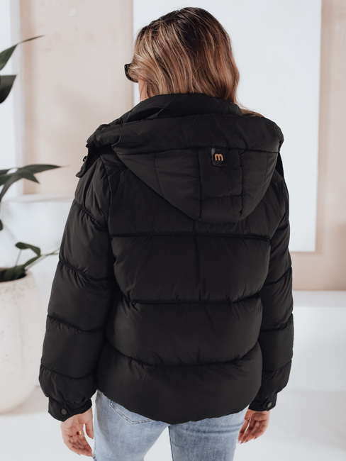 Ženska prešita zimska jakna s kapuco črna Dstreet TY5064