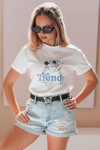 Ženske kratke hlače iz džinsa s pasom SUMMERFLY blue Dstreet SY0482