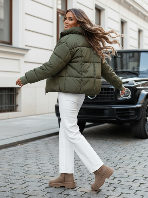 Ženska zimska kratka prešita jakna VIBEGIRL green Dstreet TY4946