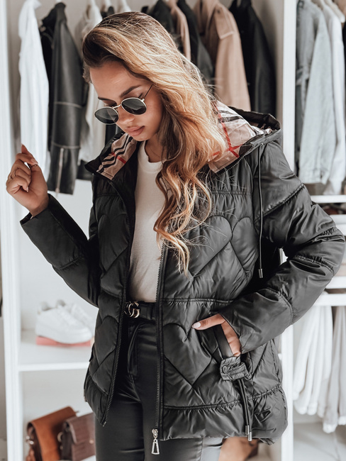 Ženska prešita jakna OLMO black Dstreet TY4242