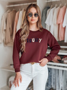Ženska bluza prevelike velikosti z vezenino SOFTRUS burgundska Dstreet BY1407