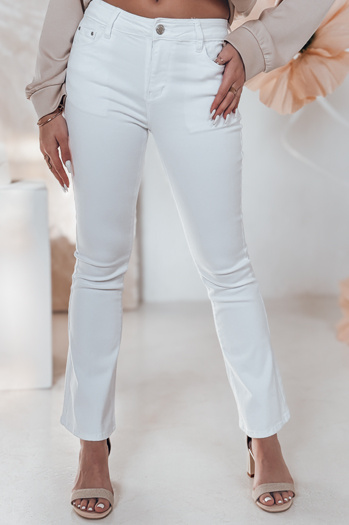 Ženske jeans hlače na zvonec ELVIRA white Dstreet UY2462