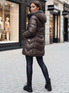 Ženski prešiti zimski plašč s kapuco BLOOM mocha Dstreet TY4517z