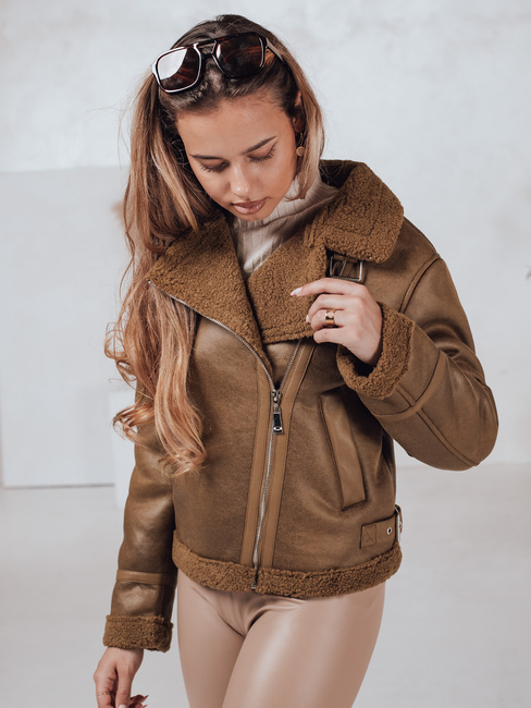 Ženska jakna SOFTSTILL iz semiša s kameljo ovčjo kožo Dstreet TY4747
