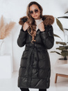 Ženska prešita zimska jakna s krznom STYLEBELLA black Dstreet TY5010
