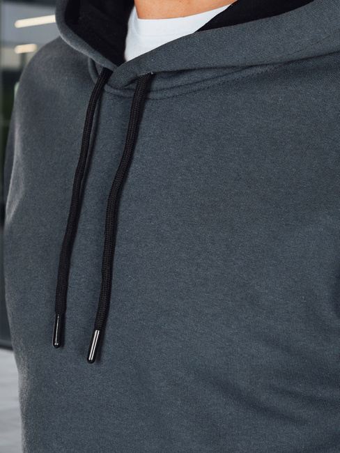 Moška osnovna majica s kapuco temno siva Dstreet BX5863