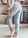 Ženske kavbojke mom fit hlače s pasom JEANMOM j.modra Dstreet UY2684