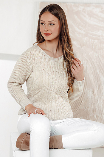 Ženski pulover LAVIRTA beige Dstreet MY2381