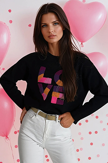 Ženski prevelik pulover HARPER black Dstreet MY1982