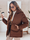MISSFROST ženska prešita jakna s kapuco rjave barve Dstreet TY4959
