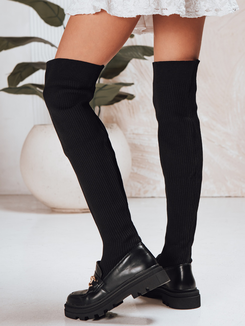 Ženski škornji z nogavicami črne barve Dstreet ZY1312