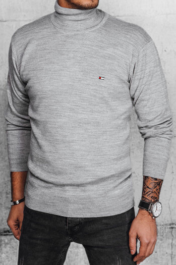 Moški pulover z ovratnikom Barva siva DSTREET WX2171