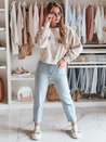 Ženske kavbojke mom fit hlače s pasom JEANMOM j.modra Dstreet UY2684