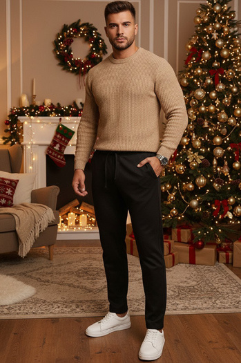 Moške črne hlače Dstreet UX4413