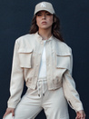Ženska bomber jakna PRIEV beige Dstreet TY4306