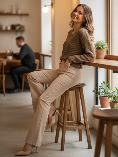 Ženski pulover MONAVIA beige Dstreet MY2405