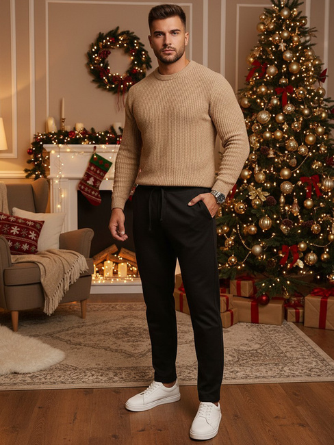 Moške črne hlače Dstreet UX4413