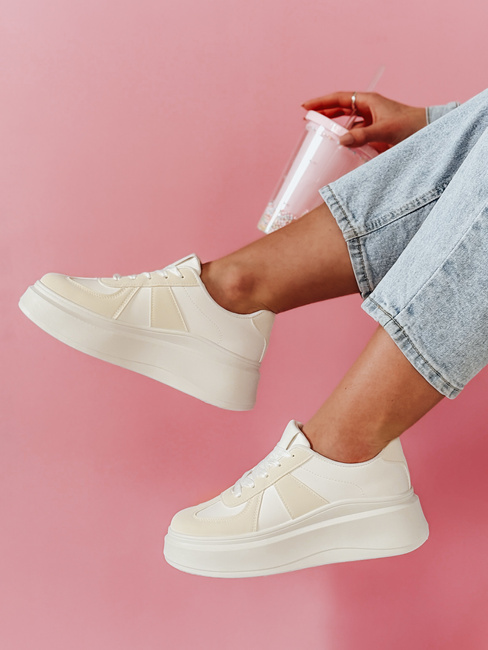 Ženske superge na platformi MODNIKKI white Dstreet ZY0875