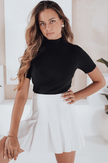 Ženski pulover s kratkimi rokavi GIRLGLORY black Dstreet MY2552