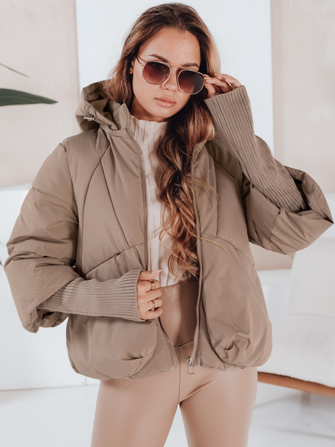 MISSLAYER ženska zimska jakna s kapuco temno bež Dstreet TY5038
