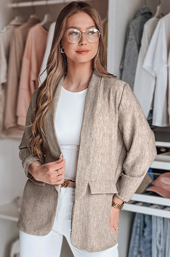 Ženska prevelika jakna SOFT LOVE temno rjava Dstreet PY0130