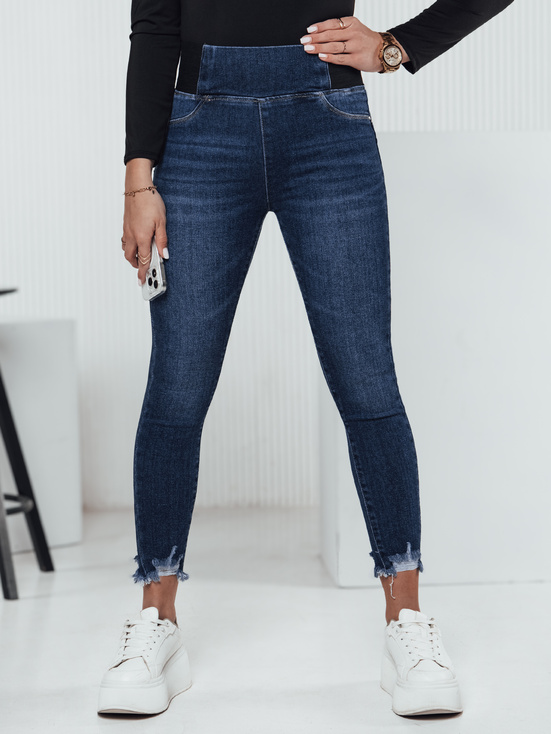 Ženske jeans hlače HIGHJEANS mornarsko modra Dstreet UY2327