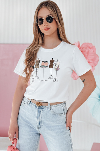 Ženska majica s potiskom MANETEE bela Dstreet RY2728