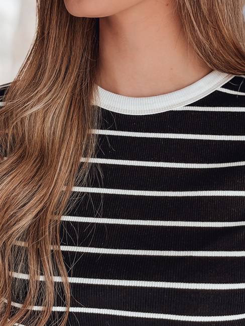 Ženska osnovna črtasta majica LINESS black Dstreet RY2817