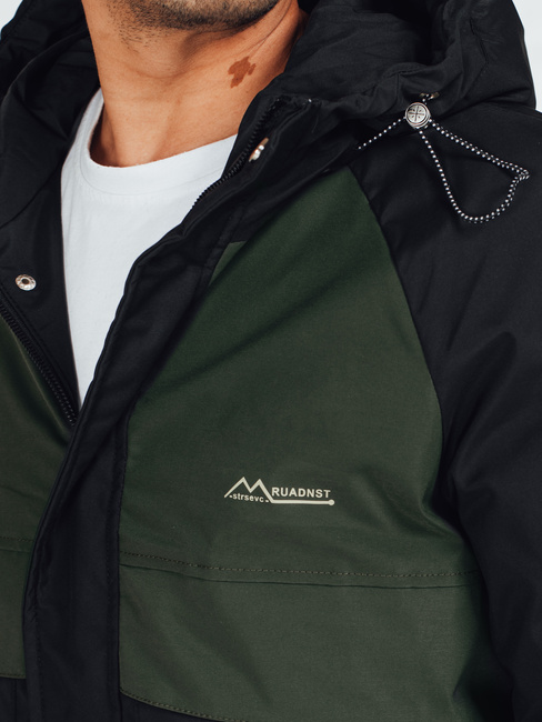Moška zimska jakna s kapuco zelena Dstreet TX5040