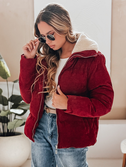 Ženska manšestrska jakna TRENDYGLAM burgundska Dstreet TY4942