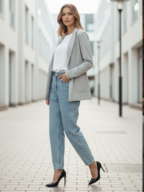 Ženska jakna CLASSVENT svetlo siva Dstreet PY0108