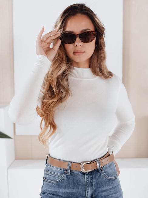 Ženski pulover z rolojem TARLENA white Dstreet MY2485