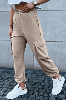 Ženske trenirke BAGGY beige Dstreet UY1607