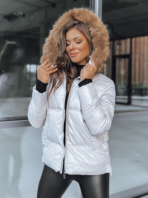 Ženska prešita zimska jakna SPARKLE siva Dstreet TY3952