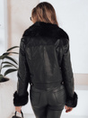 Ženska usnjena jakna ramones s krznom black Dstreet TY5207
