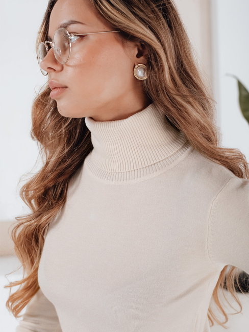 Ženski pulover z rolojem VANORIA krem Dstreet MY2487