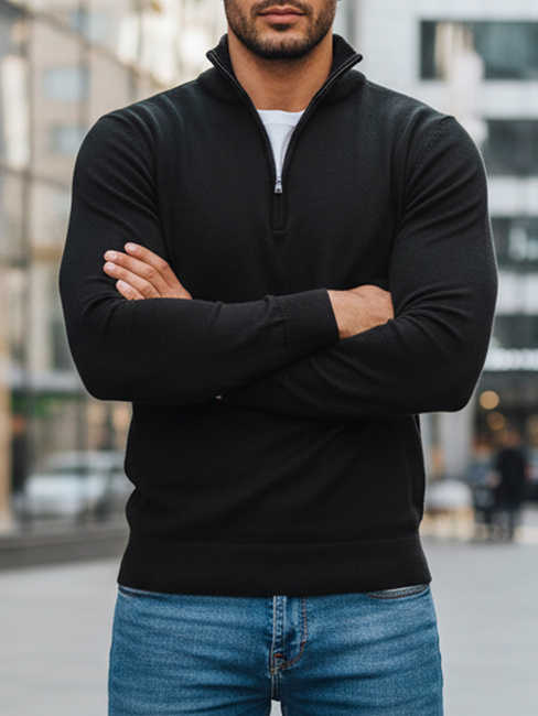 Moški črni pulover Dstreet WX1894