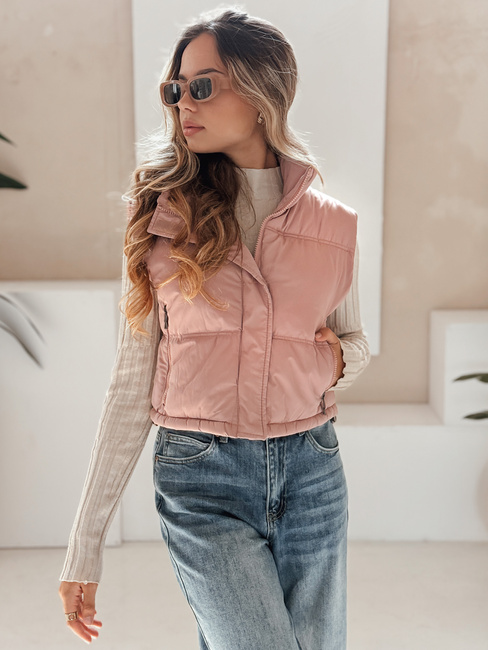 Ženski prešiti roza telovnik Dstreet TY5199