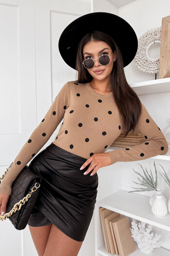 Ženski kratek pulover ATHENA  Barva kamela DSTREET MY2053