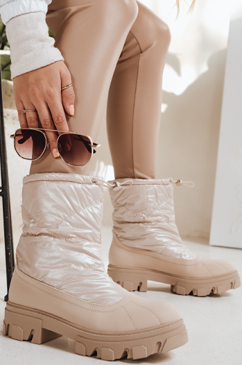 Ženski snežni škornji SNOBOOT beige Dstreet ZY1294