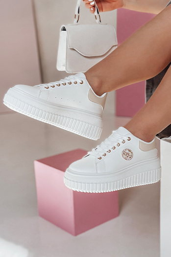 Ženske superge na platformi KITNOT beige Dstreet ZY0921