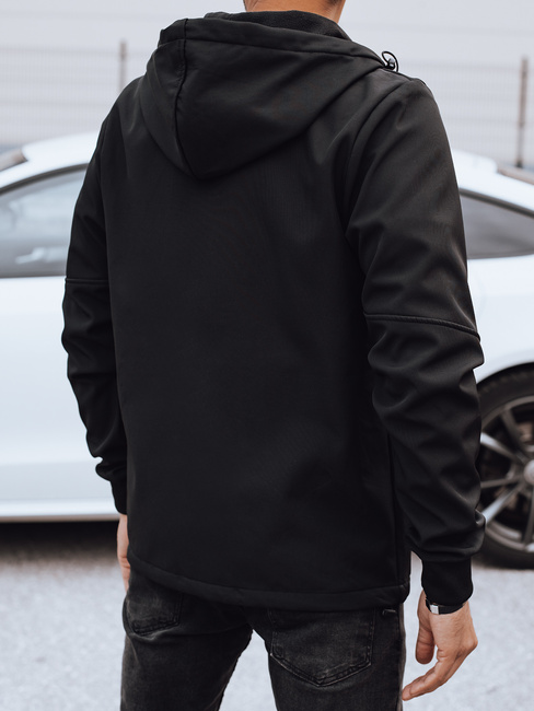 Moška prehodna softshell jakna s kapuco črna Dstreet TX4819