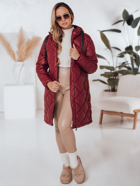 Ženska zimska bunda SNOWVIBE maroon quilted Dstreet TY4996