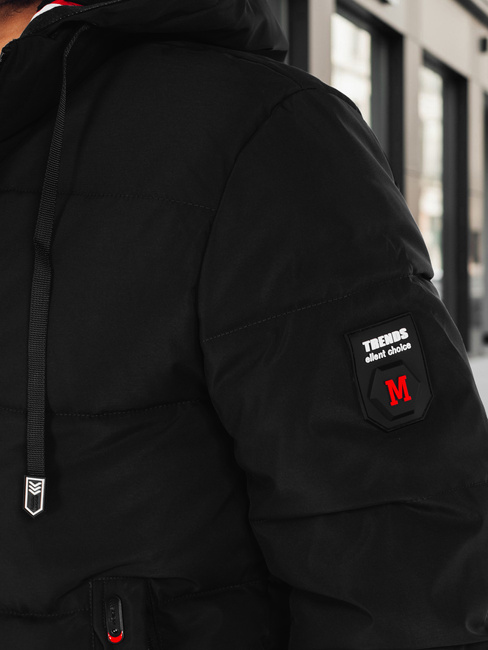 Moška zimska jakna s kapuco črna Dstreet TX5087z