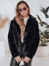 Ženski krznen plašč GLAMFLUFFY kratek črn Dstreet TY4985